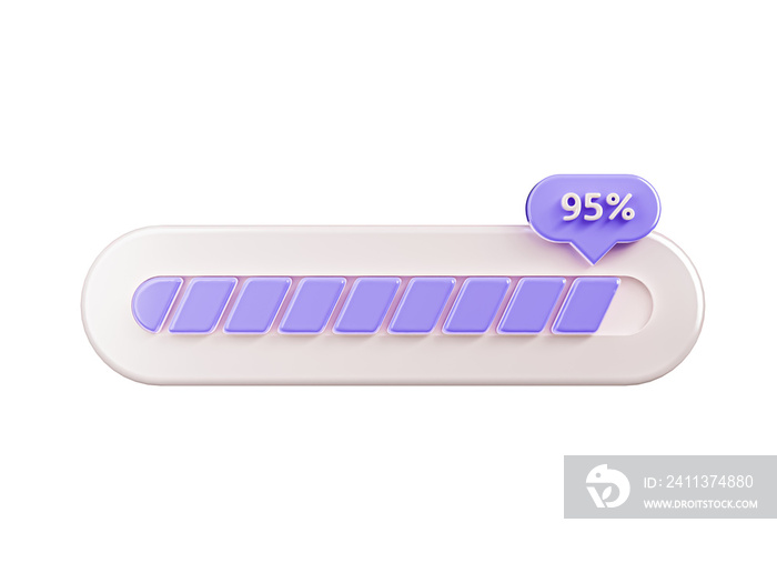 95% Progress loading bar cutout