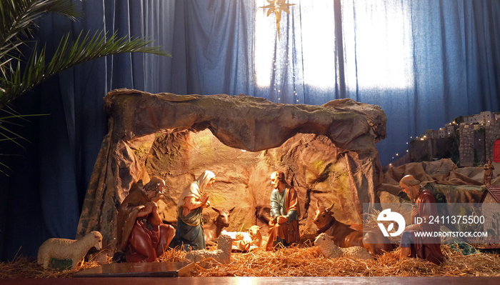 Nativity Scene, Christmas creches in the Basilica of the Sacred Heart in Zagreb