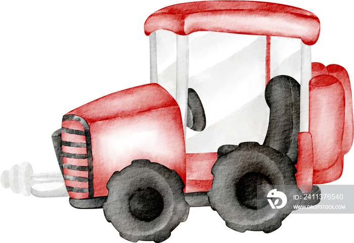 watercolor tractor