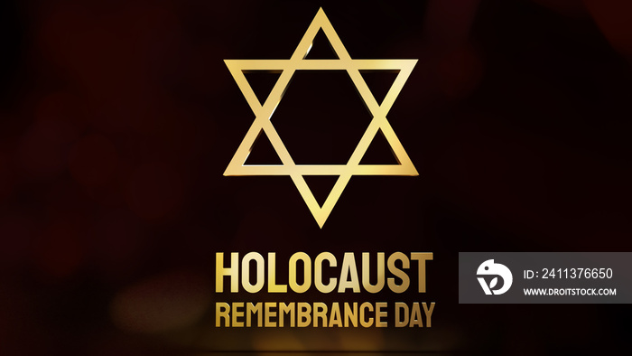 The Star of David for  holocaust remembrance day 3d rendering.