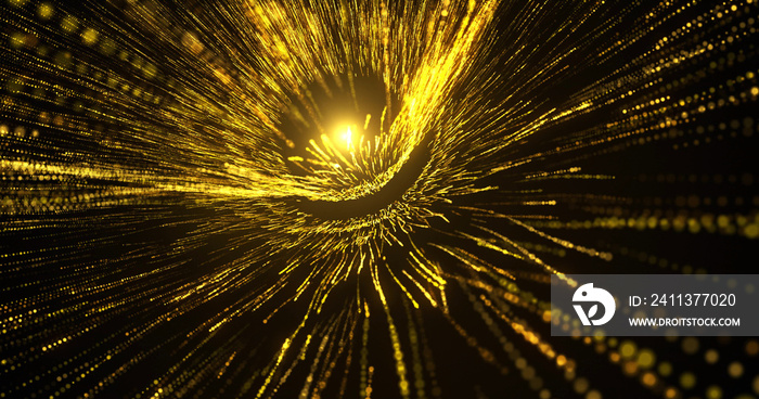 Gold explosion of light Particles