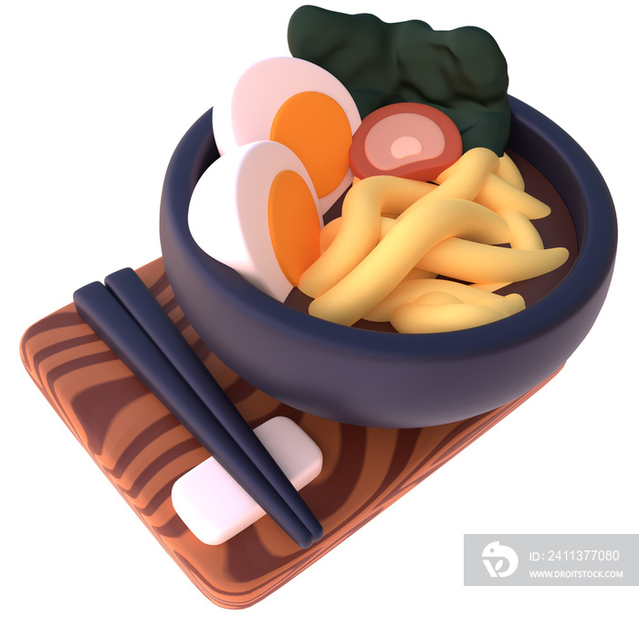 Ramen In 3d render for graphic asset web presentation or other