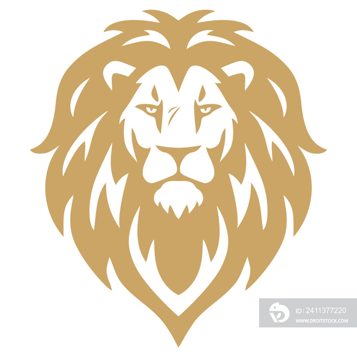 Lion Head Gold Golden Logo Mascot Illustration Design