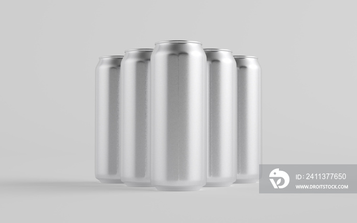 16 oz. / 500ml Aluminium Beer / Soda / Energy Drink Can Mockup - Multiple Cans.  3D Illustration