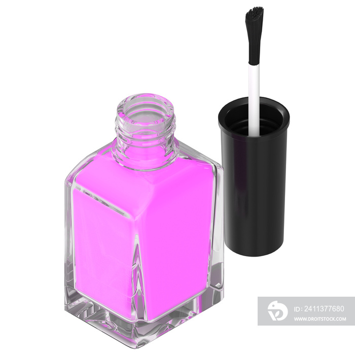 3d rendering illustration of an open nail polish bottle