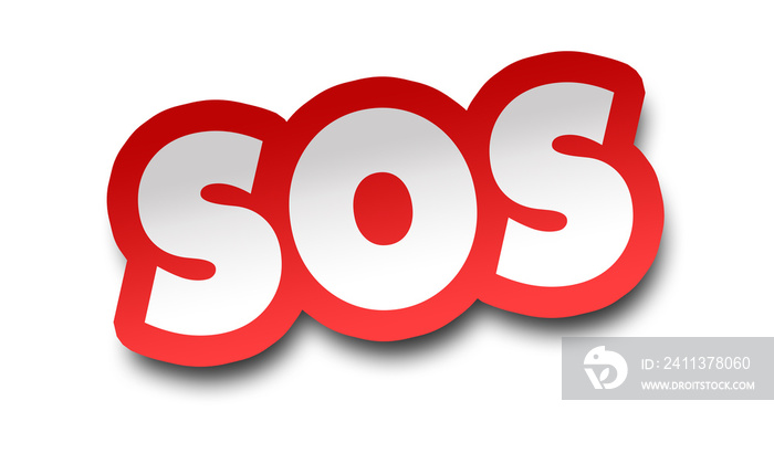 sos concept 3d illustration isolated