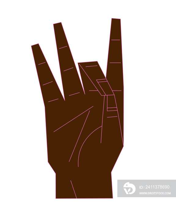 Diverse Hand Signals Number 8 ASL Dark Skin Tone