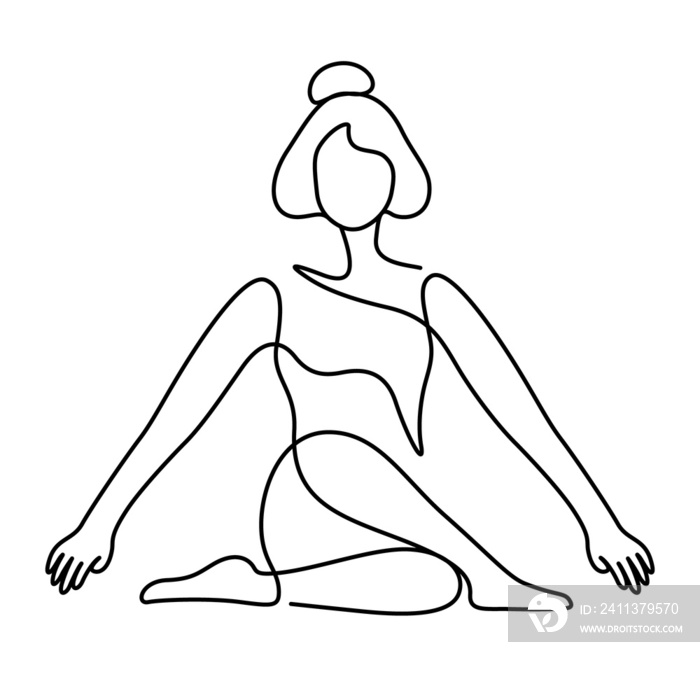 woman in yoga pose balance illustration