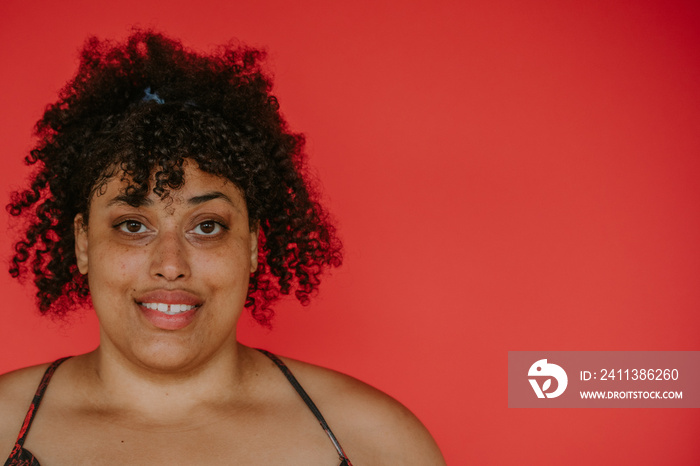 offset closeup of a plus size afro indigenous person