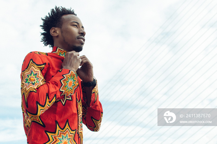 African black man with traditional Senegal shirt