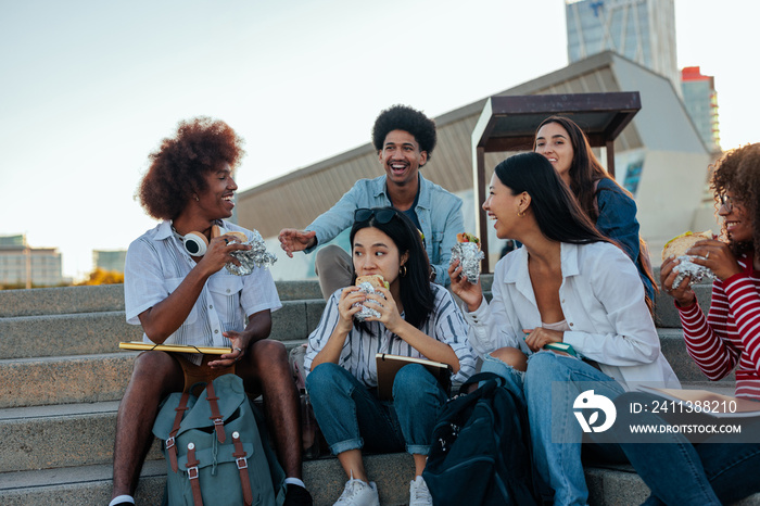 University students on lunch break.