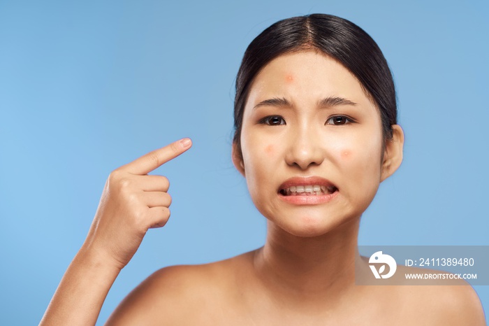 portrait of young woman with perfect skin of face