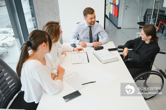 Business people working on project in office