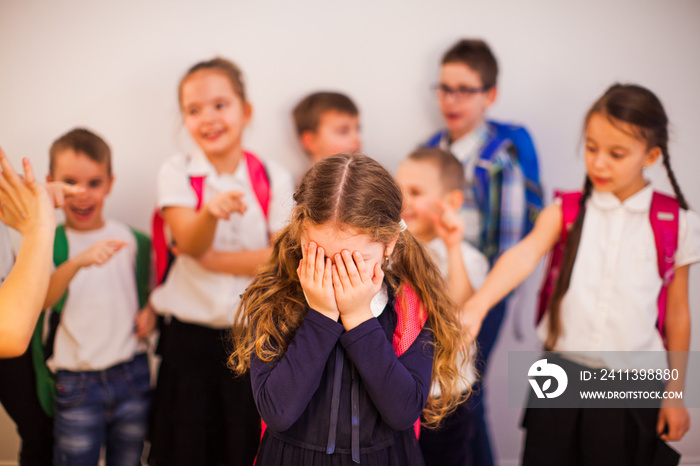 The girl suffers from bullying by peers at school