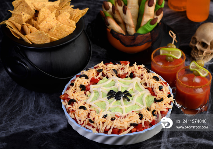 Halloween style taco dip