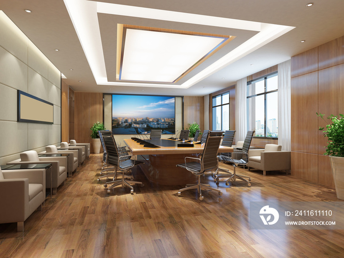 3d render working meeting room