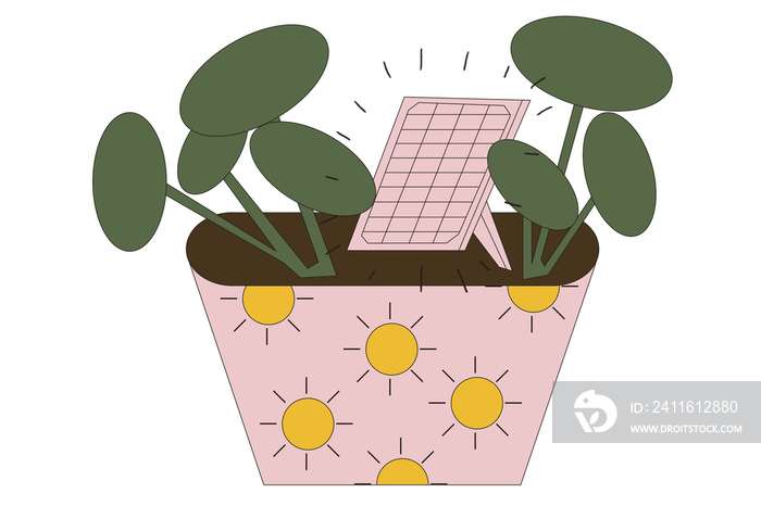 Garden Plant Pot With Solar Panel