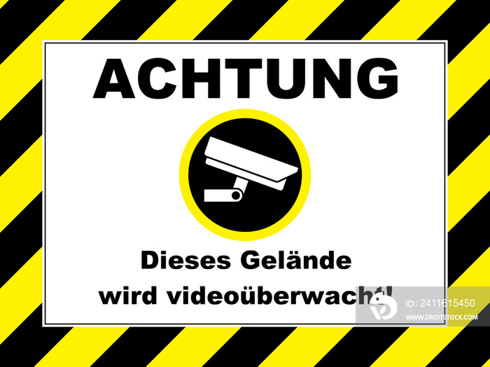 achtung dieses gelände wird videoüberwacht schild tafel