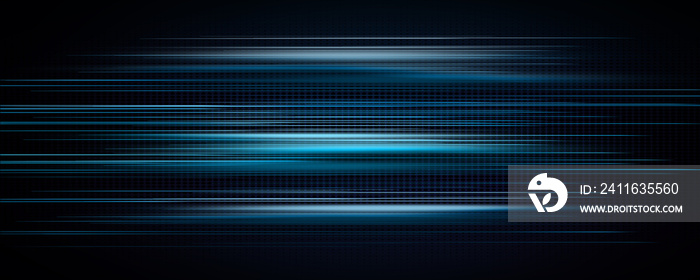 Abstract blue light trails in the dark, motion blur effect