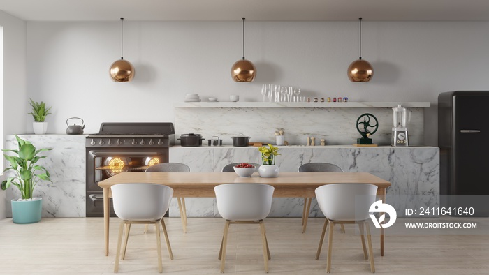 kitchen interior concept .3d render