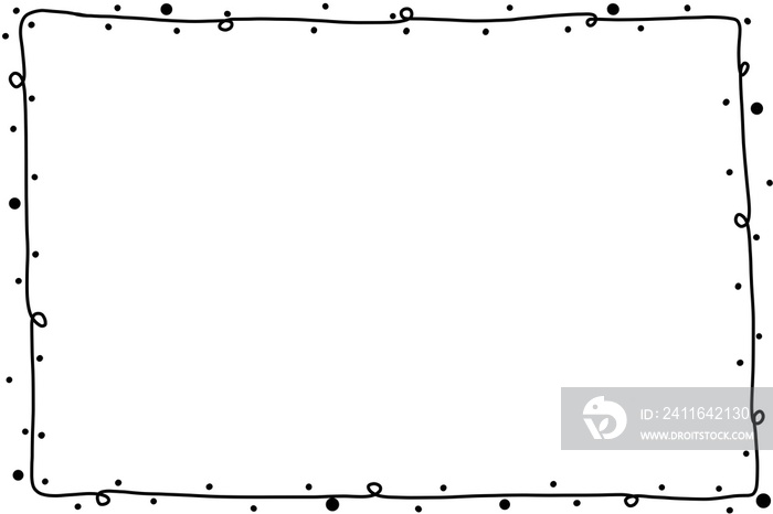 手绘。可爱的黑色框线和白色背景上的点。简单，简约的风格。可以使用f