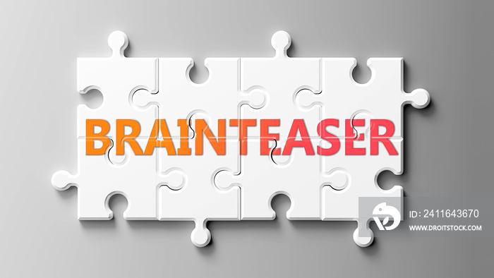 Brainteaser情结就像一个谜题——在拼图上用Brainteacer这个词来展示Bra