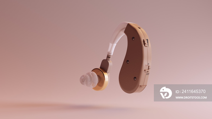 Behind the Ear Hearing Aid 3d illustration 3d render