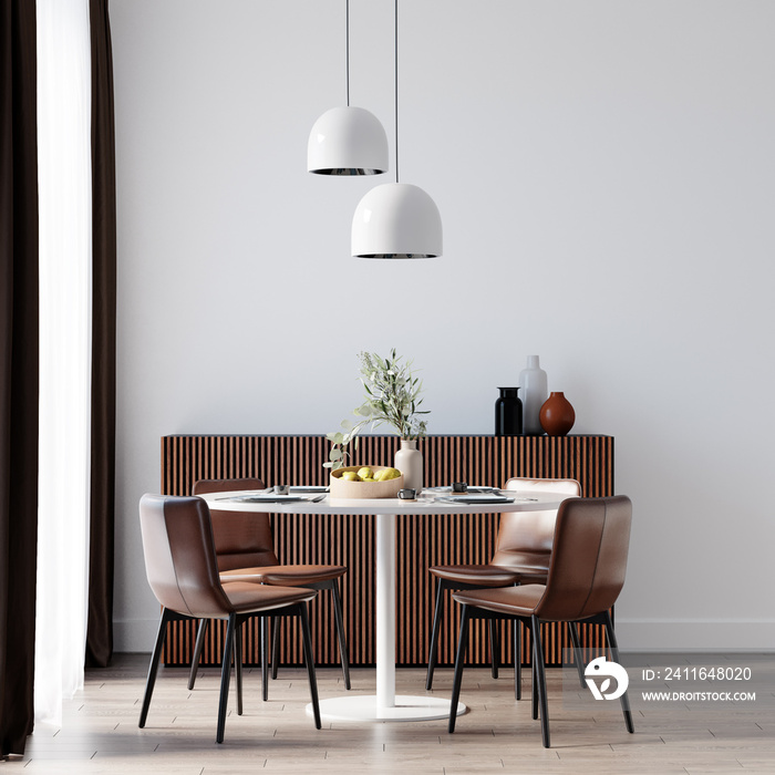 Interior Dining Room Wallpaper Mockup