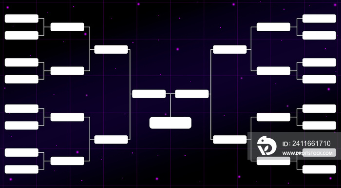 Tournament grid. Play-off grid, tournament bracket. Modern purple bracket. Regular season and final 