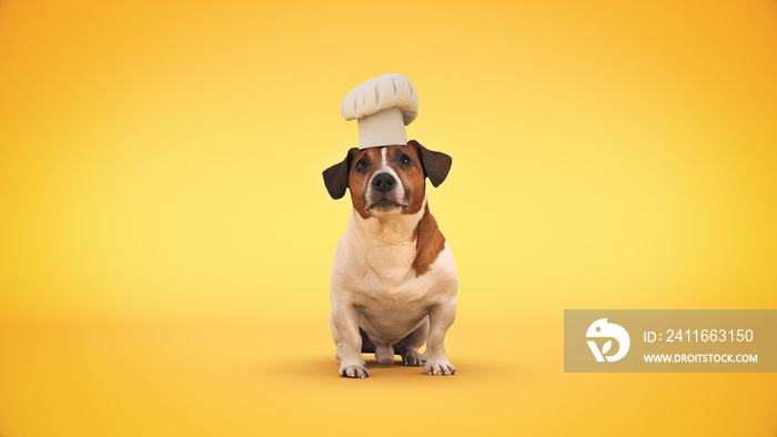 dog chef cook. 3d rendering