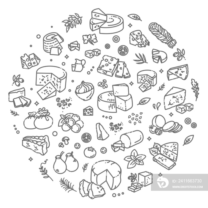 illustration of cheese types