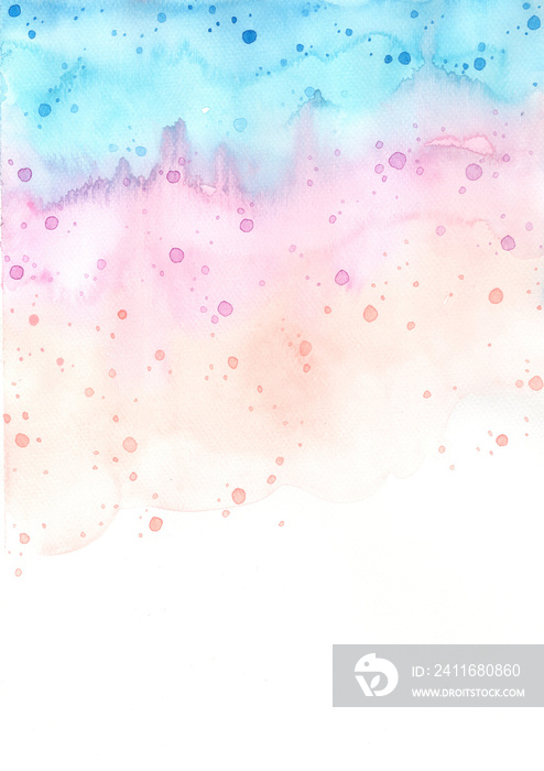 Abstract sweet pastel rainbow watercolor hand painting background for decoration