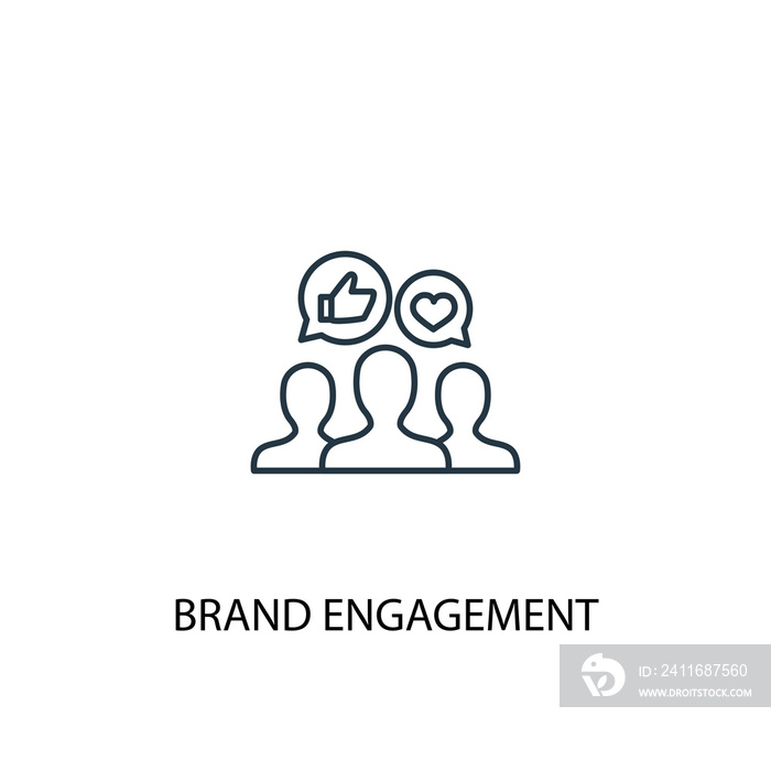 Brand engagement line icon. Simple element illustration