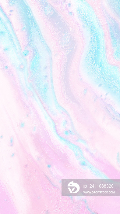 抽象粉彩粉色和蓝色全息大理石水垂直背景设计