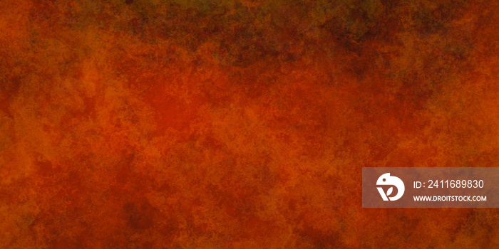 Grunge splashed red orange design, abstract messy warm autumn background, grain illustration backdro