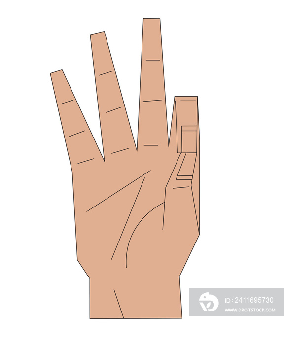 Diverse Hand Signals Number 9 ASL Medium Light Skin Tone