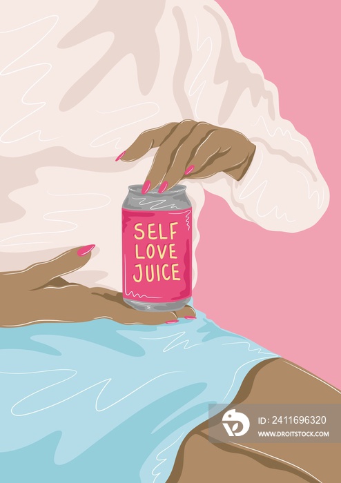 Girl holding self-love drink