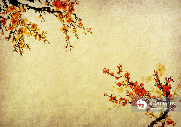 Chinese painting of flowers, plum blossom