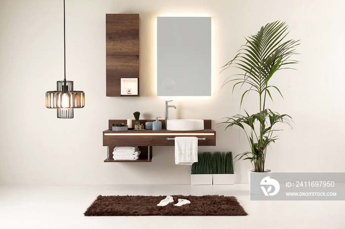 white wall clean bathroom style and interior decorative design for home, hotel and office