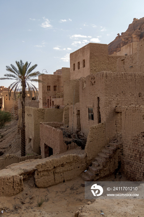 mud houses in the old city in Al-’Ula, Saudi Arabia