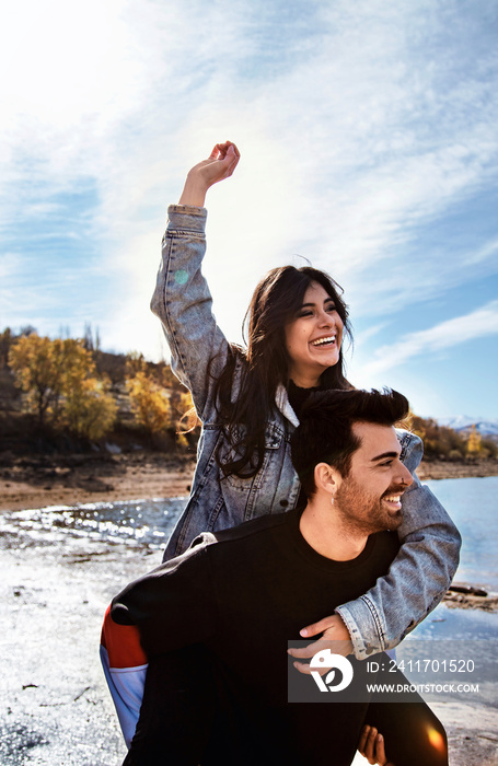 couple in love having fun outdoors