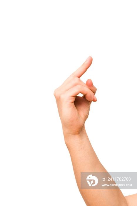 caucasian hands gesturing isolated on a white background