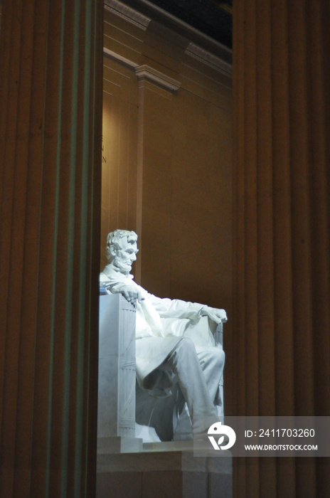 Statue of US President Abraham Lincoln inside the Lincoln Memorial, Washington D.C.