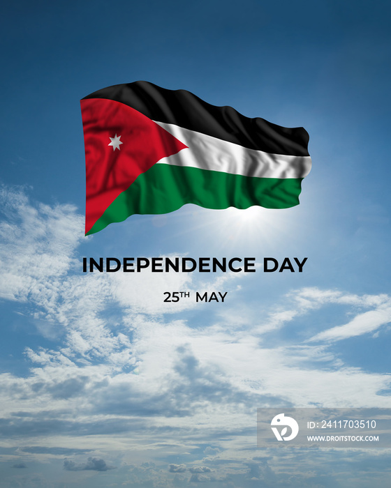 Jordan independence day card with flag