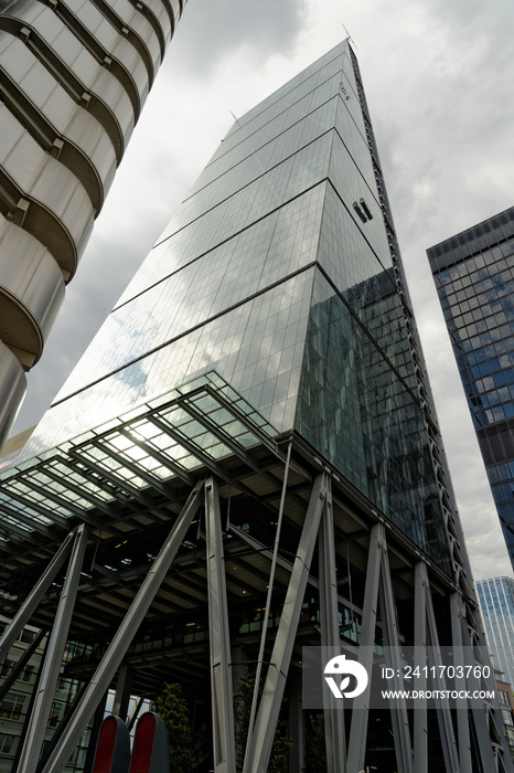 The famous office building - The Cheesegrater (Leadenhall Building) in the City of London, one of the leading centers of global finance.