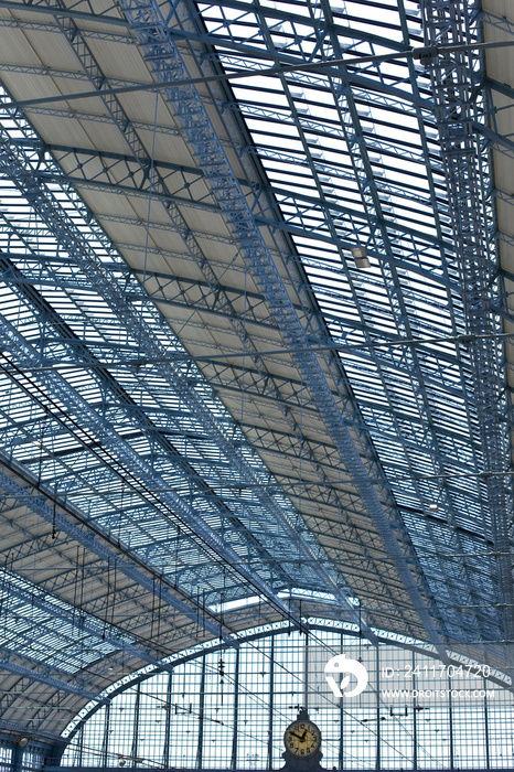 Glass roof of a railway station