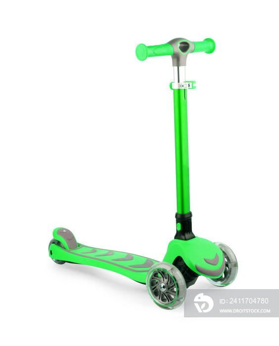 Children’s scooter isolated on white with clipping path. The child scooters isolated over white background.