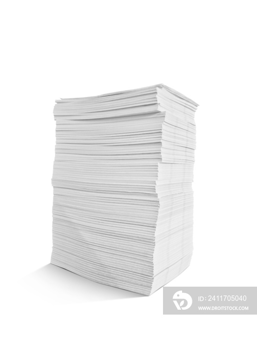 stack of papers isolated on a white background