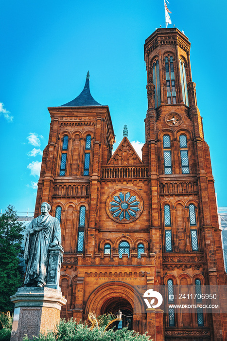 Washington, USA, Smithsonian Castle located on National Mall.