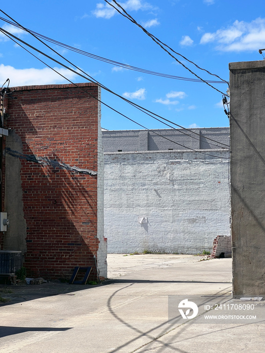 unwashed old buildings and laneway